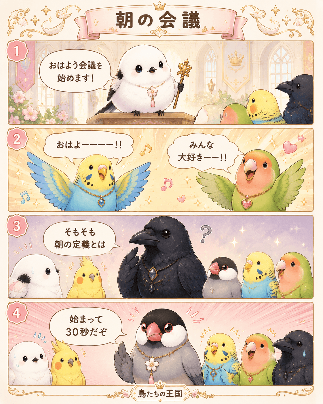 羽根の広場② 朝の会議