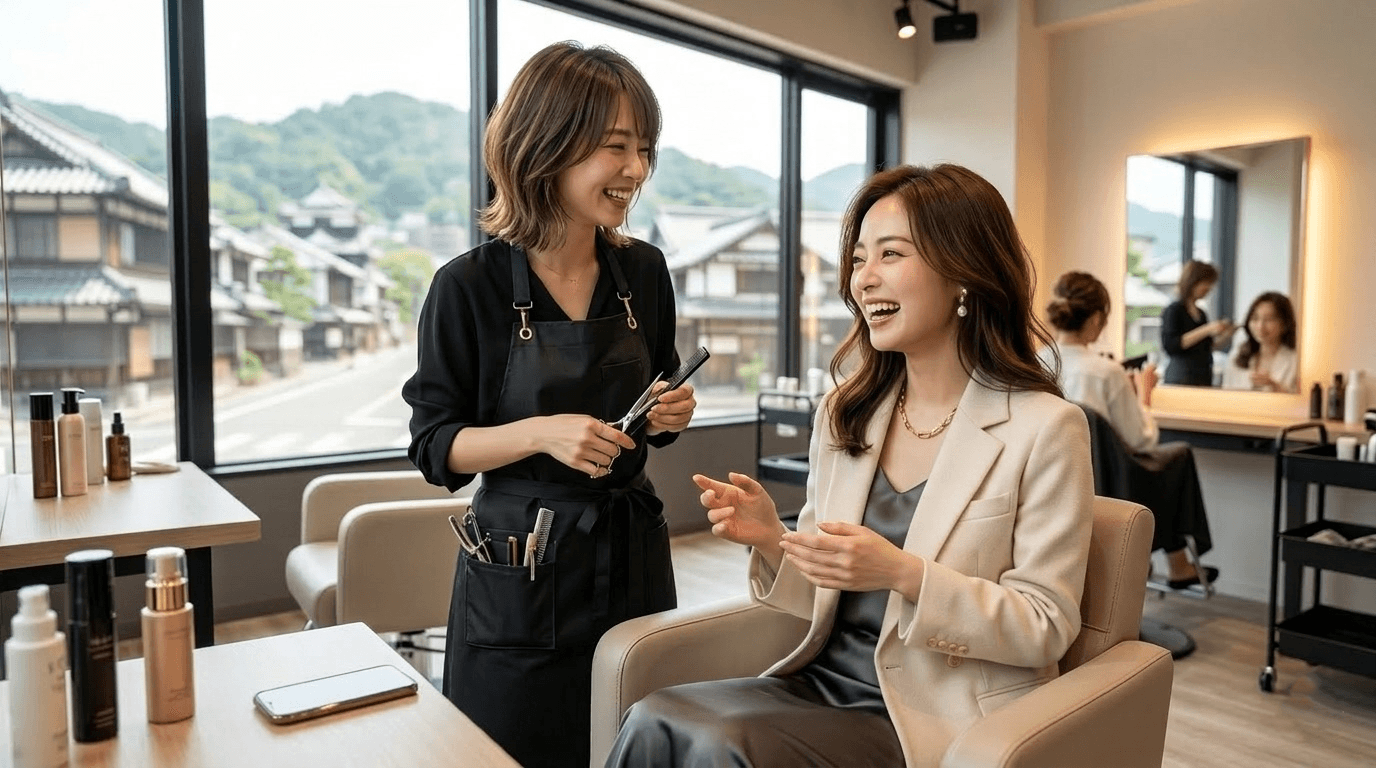 美容院で髪型を変える女性——急に自分を変えたくなる