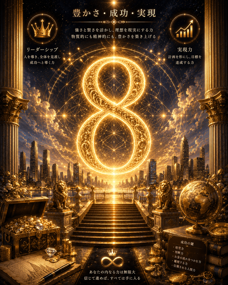 運命数8の組み合わせ──黄金に輝く数字8
