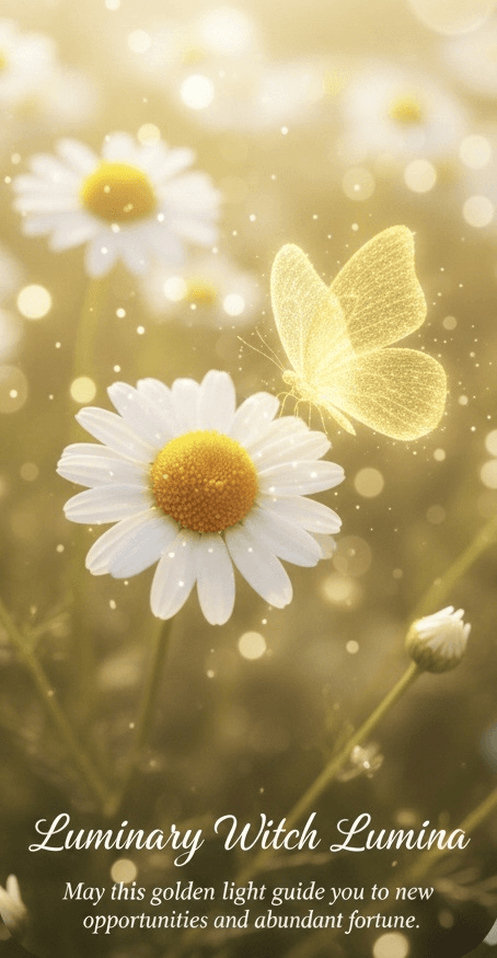 幸運を呼ぶ「カモミールと黄金の蝶」