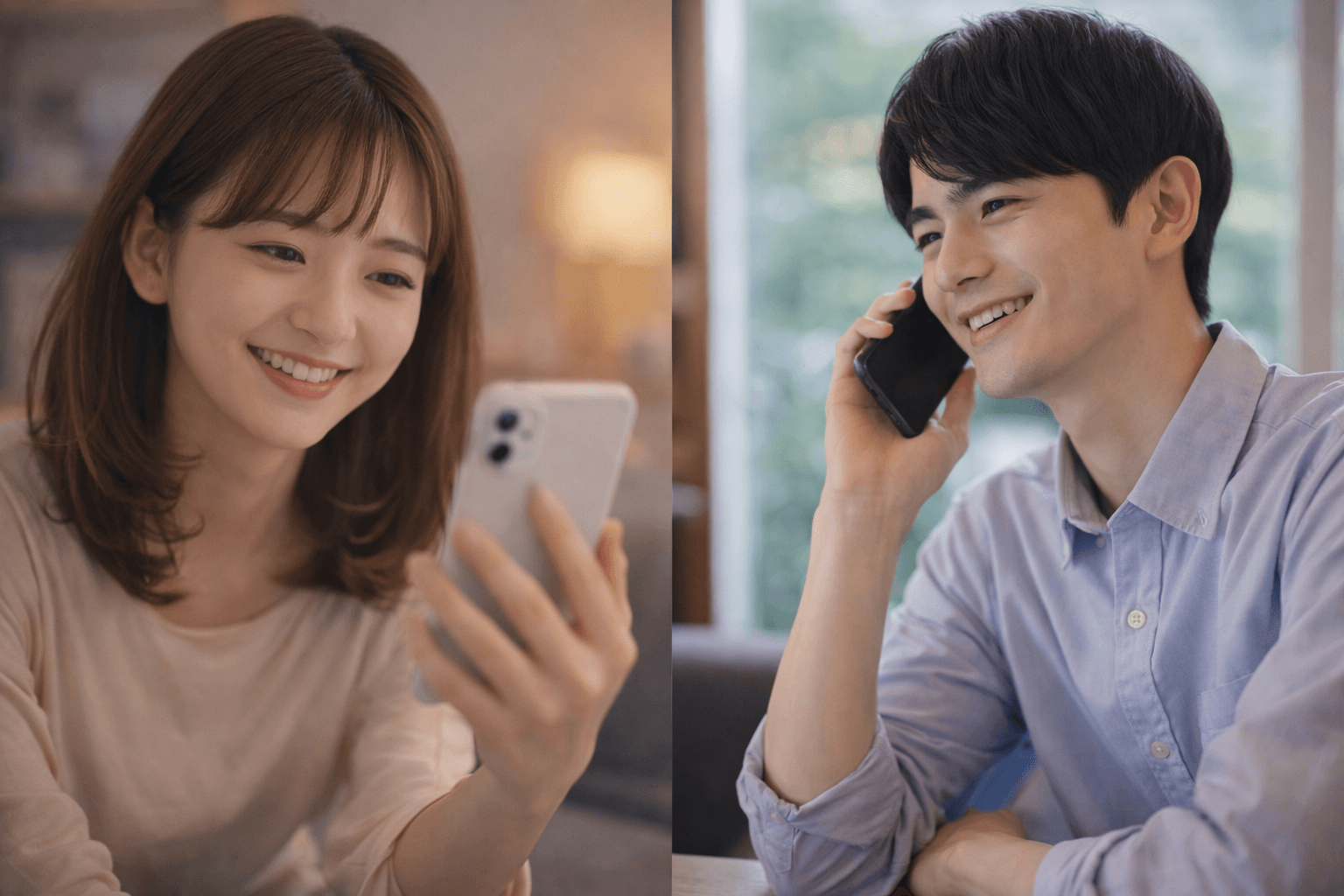 離れていても電話で笑い合う二人──連絡の頻度を決めておく