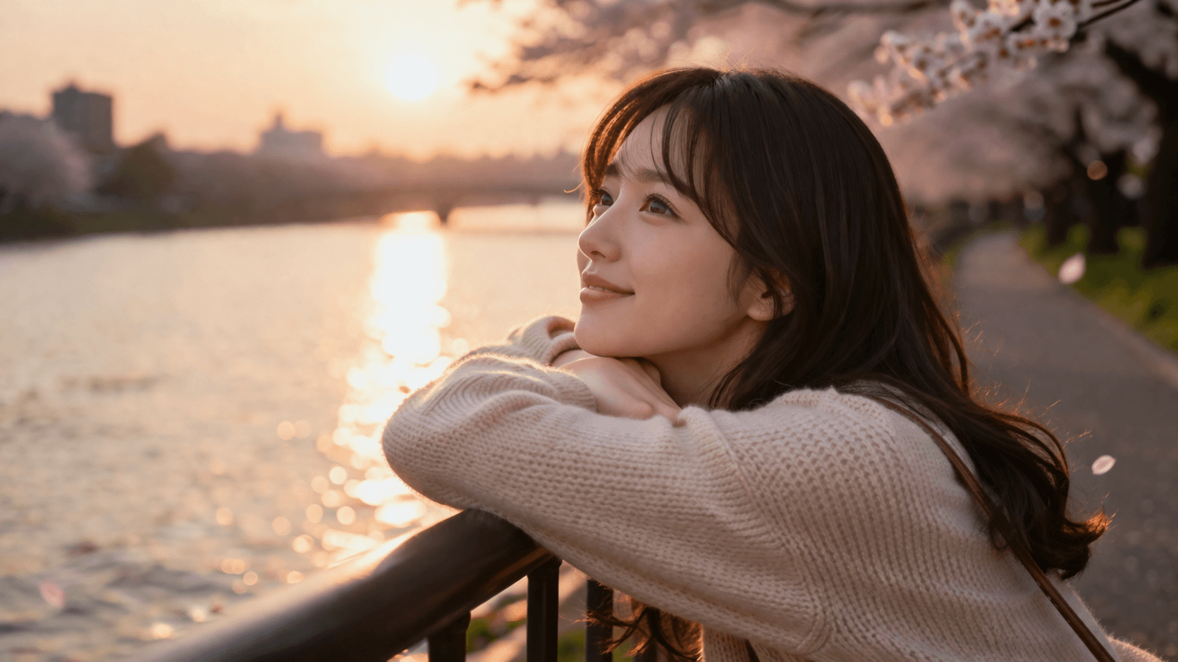 川沿いで桜を見上げる──この恋の行方をカードに聞く