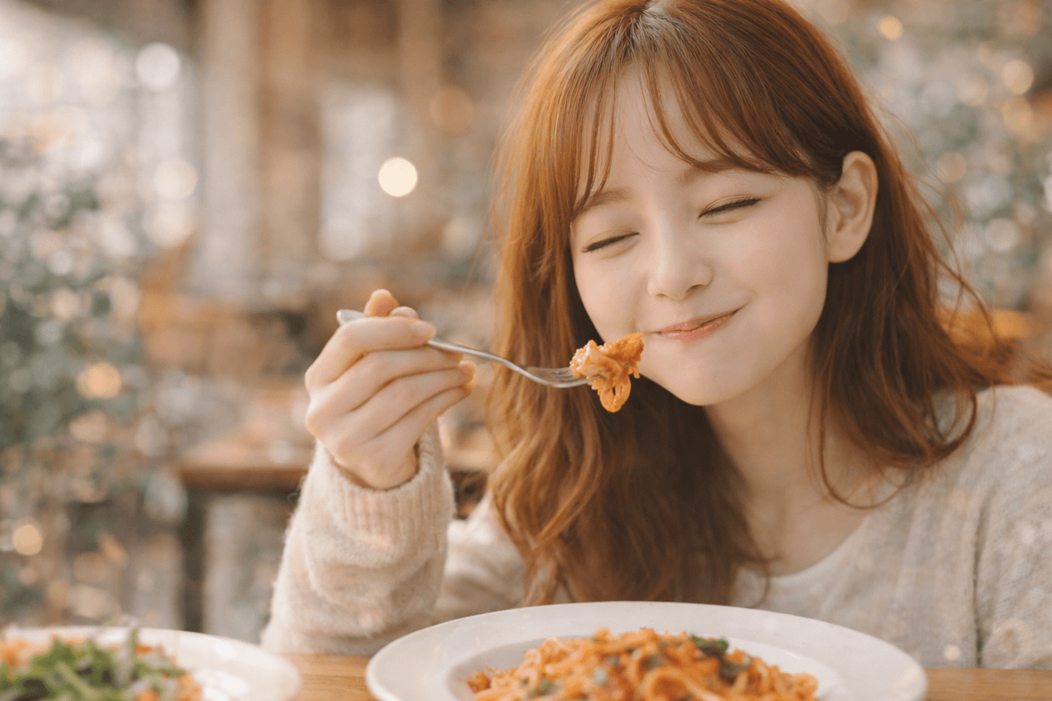 美味しそうにパスタを食べる女性──男性がいちばん可愛いと思う瞬間