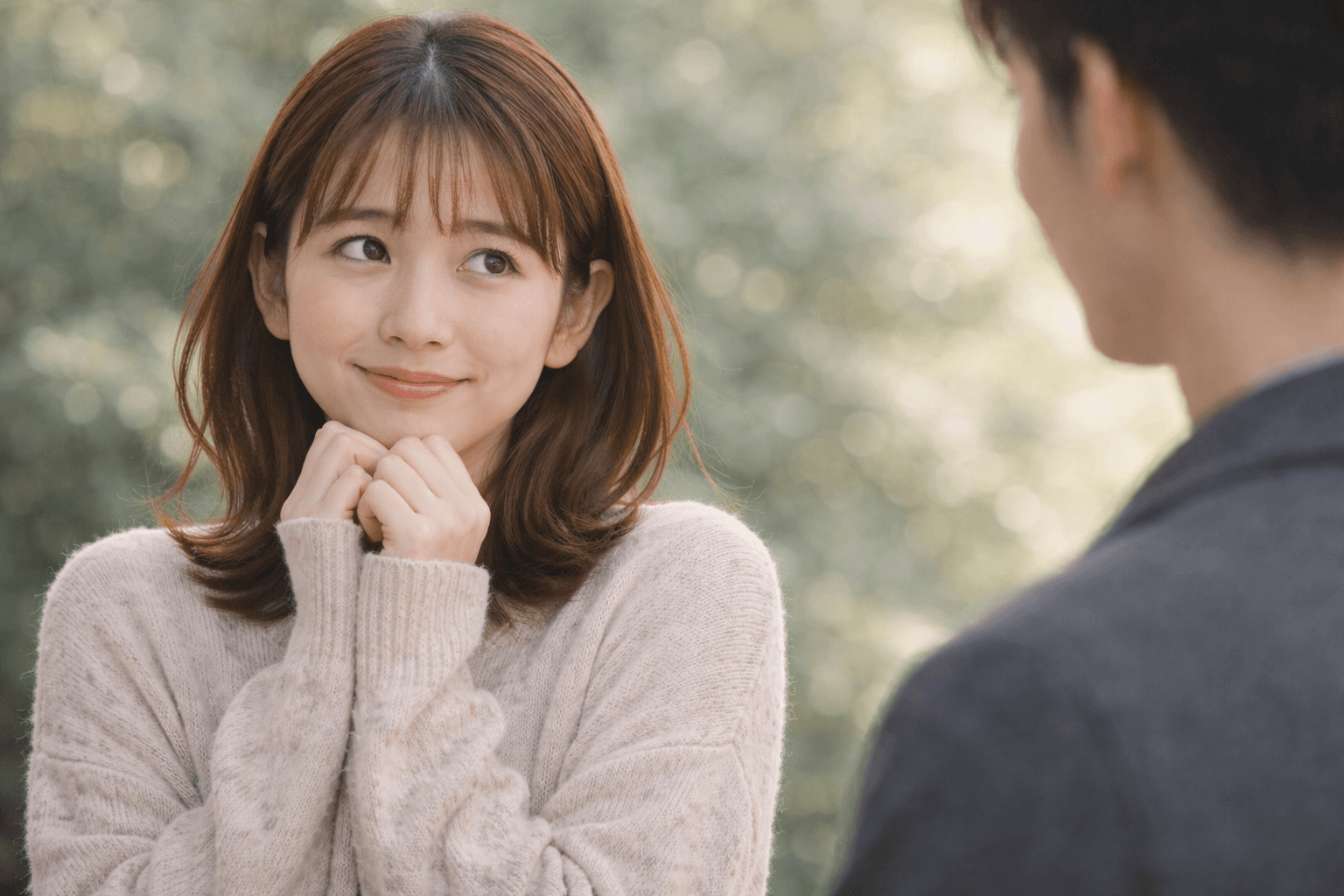 ちょっと照れながら彼を見る──緊張は悪いことじゃない