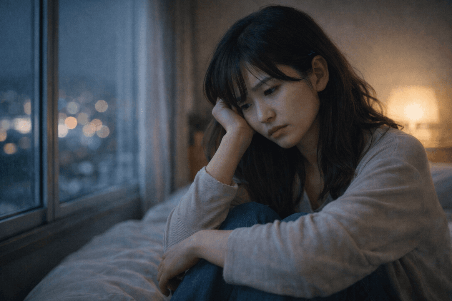夜の窓辺で後悔に浸る──すっきりは本当の気持ちじゃない