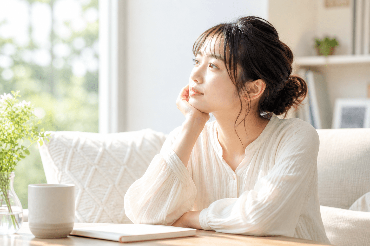 オフィスの廊下で行き交う人を見つめる女性──今の生活を守るという選択