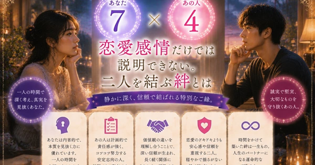 あなた7 × あの人4――恋愛感情だけでは説明できない。二人を結ぶ絆とは