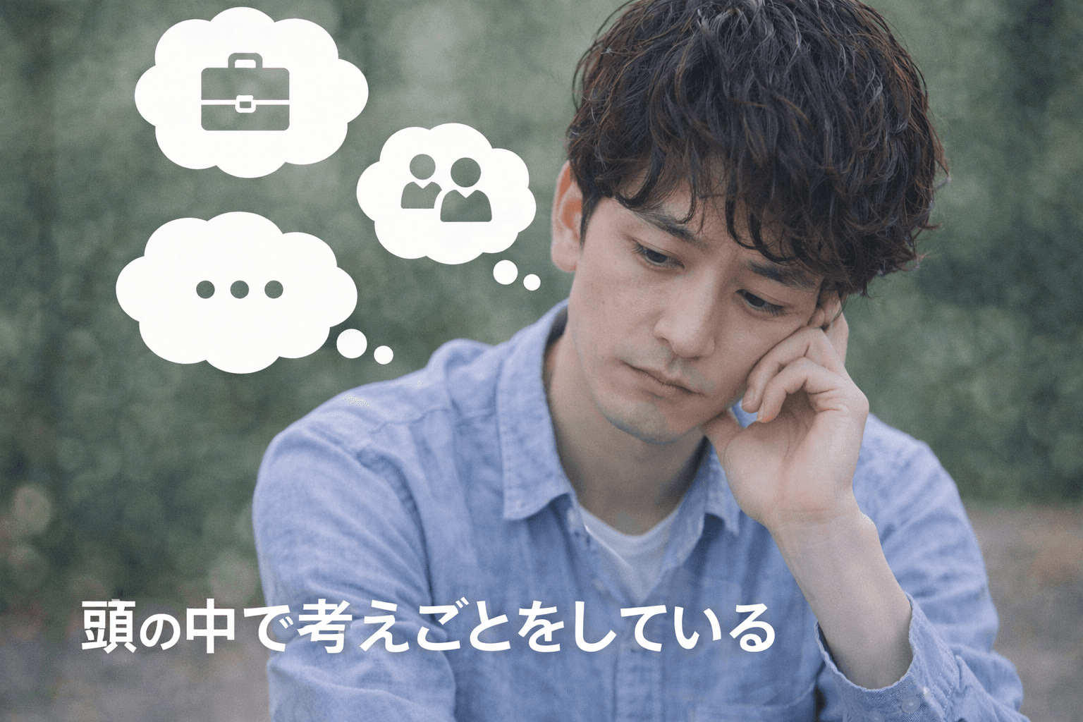 考えごとをしている男性──頭の中で整理中
