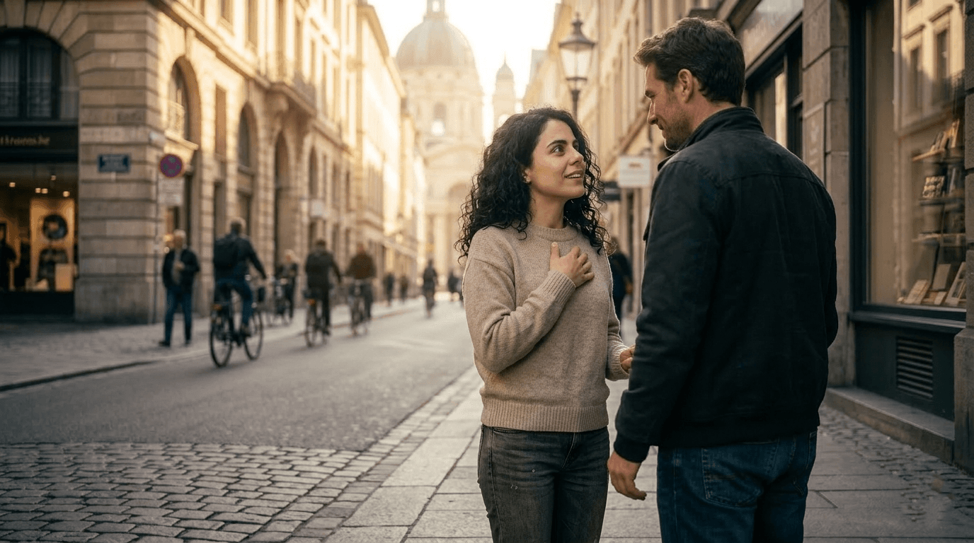 街角で出会うふたり——小さな偶然の先に